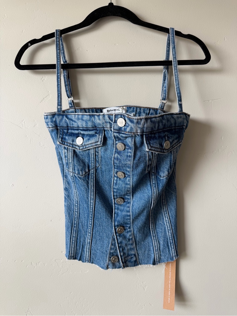 Womens Reformation Size: 2 / Coco Denim Bustier Top Color: Colorado